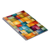 カラーブロックグリッド抽象芸術アート ノートブック (右側)