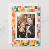 カラーブロックコンフェッティ お祝い 現代風 新年 シーズンカード (正面)