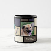 カラーブロックコースタルの落ち着いモダンた3枚の写真チック ツートーンマグカップ (中央)