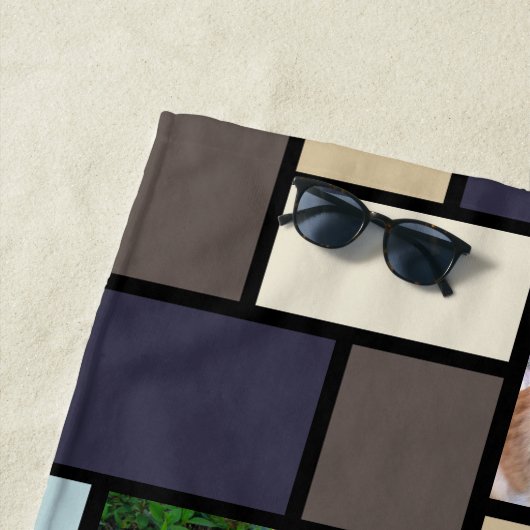 カラーブロックコースタルカパーソナライズされたーム5写真 ビーチタオル (インサイチュ)