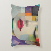 カラーブロックシュラレアリズムのポートレート アクセントクッション (正面(垂直))