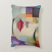 カラーブロックシュラレアリズムのポートレート アクセントクッション (裏面(縦))