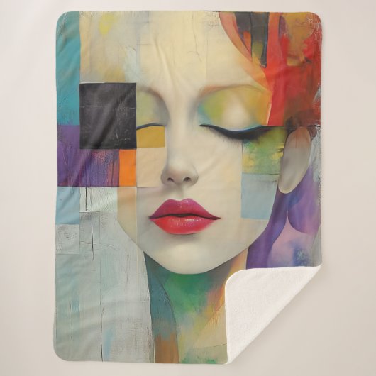 カラーブロックシュラレアリズムのポートレート シェルパブランケット (正面)