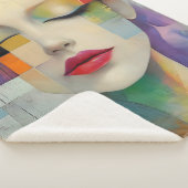 カラーブロックシュラレアリズムのポートレート シェルパブランケット (3/4)