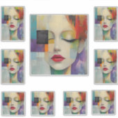 カラーブロックシュラレアリズムのポートレート シール (正面)