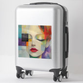 カラーブロックシュラレアリズムのポートレート シール (スーツケース)