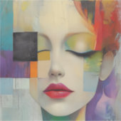 カラーブロックシュラレアリズムのポートレート シール (正面)