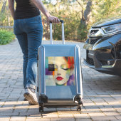 カラーブロックシュラレアリズムのポートレート シール (スーツケースインサイチュ)