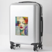 カラーブロックシュラレアリズムのポートレート シール (スーツケース)