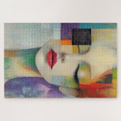 カラーブロックシュラレアリズムのポートレート ジグソーパズル (横)