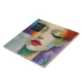 カラーブロックシュラレアリズムのポートレート タイル (側面)