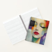 カラーブロックシュラレアリズムのポートレート ノートブック (内部)