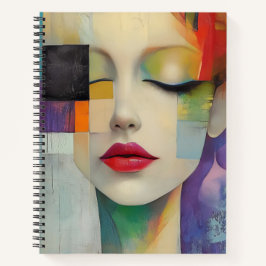 カラーブロックシュラレアリズムのポートレート ノートブック