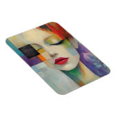 カラーブロックシュラレアリズムのポートレート マグネット (右側)