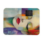 カラーブロックシュラレアリズムのポートレート マグネット (横)