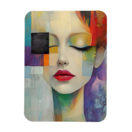 カラーブロックシュラレアリズムのポートレート マグネット