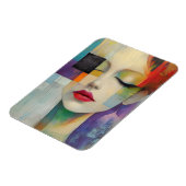 カラーブロックシュラレアリズムのポートレート マグネット (左側)