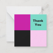 カラーブロックスクウェアありがとう ノートカード (正面)