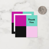 カラーブロックスクウェアありがとう ノートカード (正面/裏面インサイチュ)