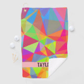 カラーブロックストライプモノグラム名レインボー ゴルフタオル (インサイチュ)