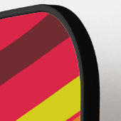 カラーブロックストライプモノグラム名レインボー ピックルボールラケット (左詳細)