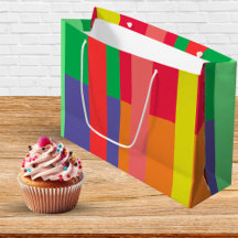 カラーブロックストライプモノグラム名レインボー