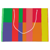カラーブロックストライプモノグラム名レインボー ラージペーパーバッグ (正面)