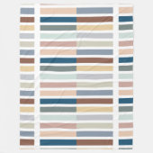 カラーブロックストライプ抽象芸術自然数々の – 色 フリースブランケット (正面)