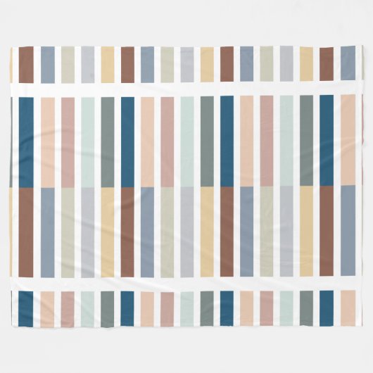 カラーブロックストライプ抽象芸術自然数々の – 色 フリースブランケット (正面(横))