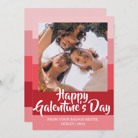 カラーブロックハートハッピーガレンティンズデイベスティー シーズンカード (正面/裏面)