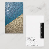 カラーブロックパタ渦巻形のーンモノグラム 名刺 (正面/裏面)