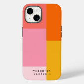カラーブロックピンクオレンジイエローミニマリスト Case-Mate iPhoneケース (裏面)