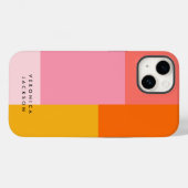 カラーブロックピンクオレンジイエローミニマリスト Case-Mate iPhoneケース (裏面 (横))