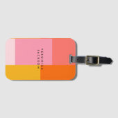 カラーブロックピンクオレンジイエローモノグラム ラゲッジタグ (正面横)