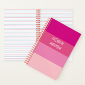 カラーブロックピンク水平ストライプ ノートブック (内側)