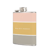 カラーブロックピンク金ゴールドグレーストライプモノグラム フラスク (左)