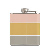 カラーブロックピンク金ゴールドグレーストライプモノグラム フラスク (裏面)