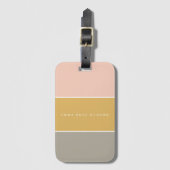 カラーブロックピンク金ゴールドグレーストライプモノグラム ラゲッジタグ (正面縦)