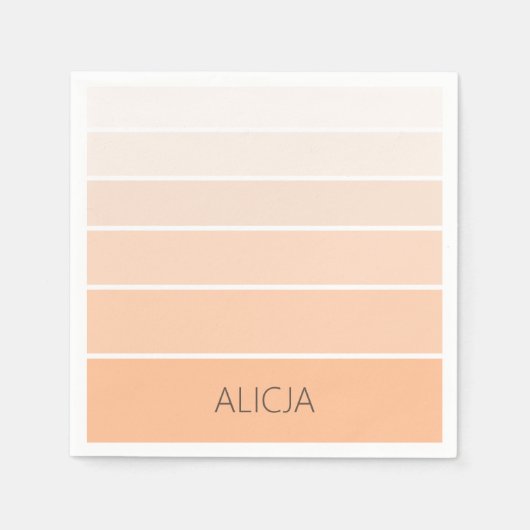 カラーブロックピーチファズ |名エレガント前 スタンダードカクテルナプキン (正面)