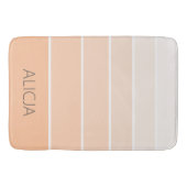 カラーブロックピーチファズ |名エレガント前 バスマット (正面)