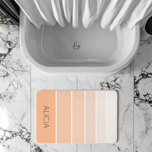 カラーブロックピーチファズ |名エレガント前 バスマット