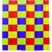 カラーブロックフロールデリスシャワーカーテン シャワーカーテン (正面)