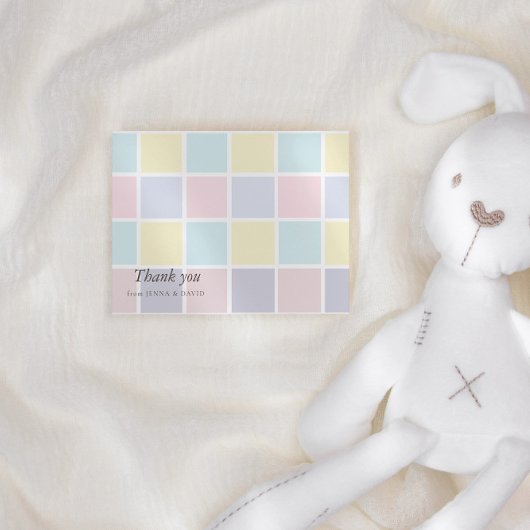 カラーブロックベビーシャワーサンキューカード サンキューカード