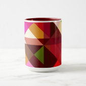 カラーブロックマゼンタピンクのジオアートマカラフルグ マグカップ (中央)