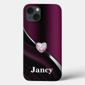 カラーブロックマゼンタピンクのモノクロ名 Case-Mate iPhoneケース (裏面)