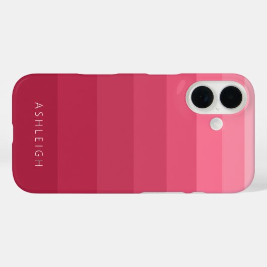 カラーブロックマゼンタピンクのモノクロ名 Case-Mate iPhoneケース (裏面 (横))