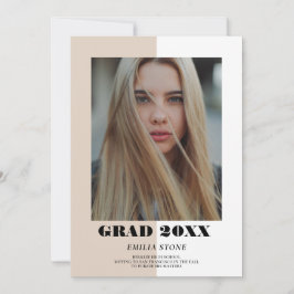 カラーブロックモダンの卒業発表 案内状