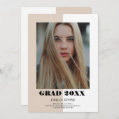 カラーブロックモダンの卒業発表 案内状 (正面/裏面)