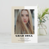 カラーブロックモダンの卒業発表 案内状 (スタンド正面)