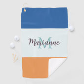 カラーブロックモダンシンプルモノグラムの ゴルフタオル (インサイチュ)